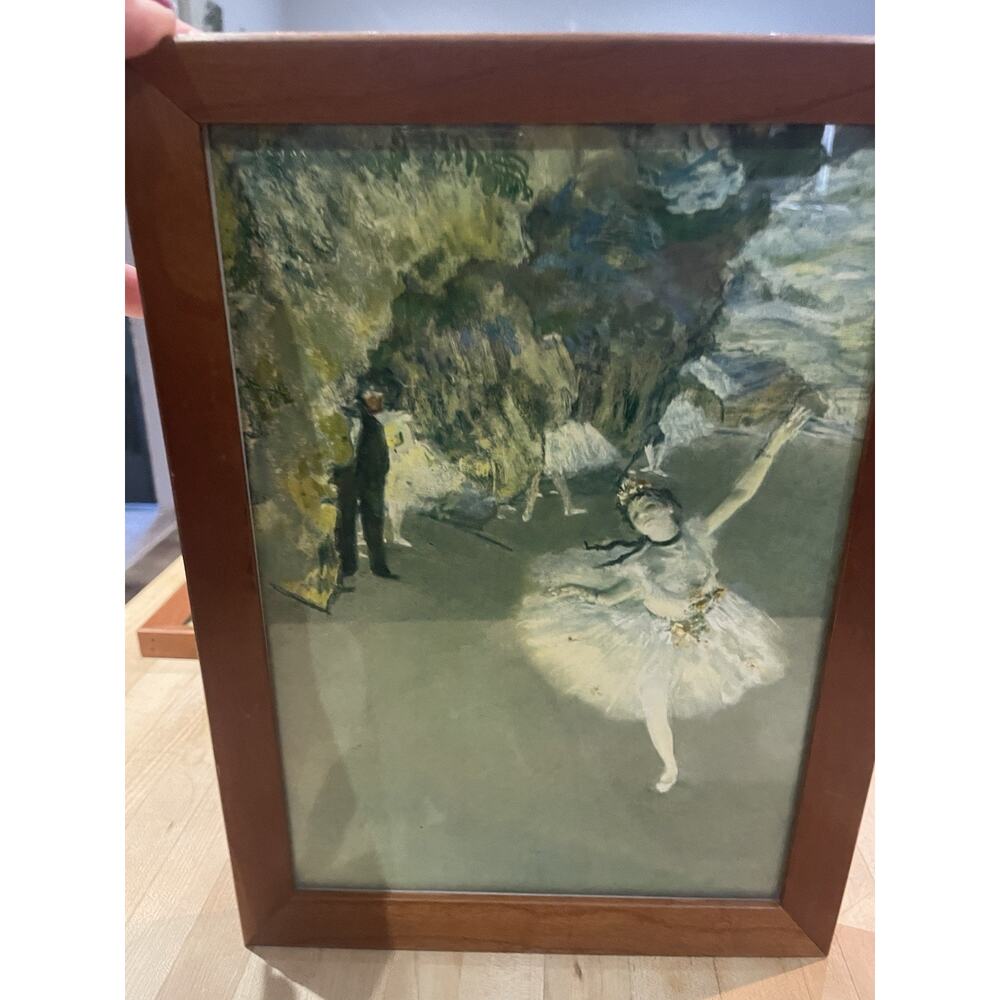EDGAR DEGAS BALLERINAS SET OF TWO VINTAGE FRAMED ART PRINTS - Picture 3 of 13
